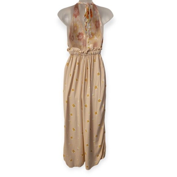 Free People Halter Jumpsuit Floral Stretch Waist XS - Picture 6 of 11